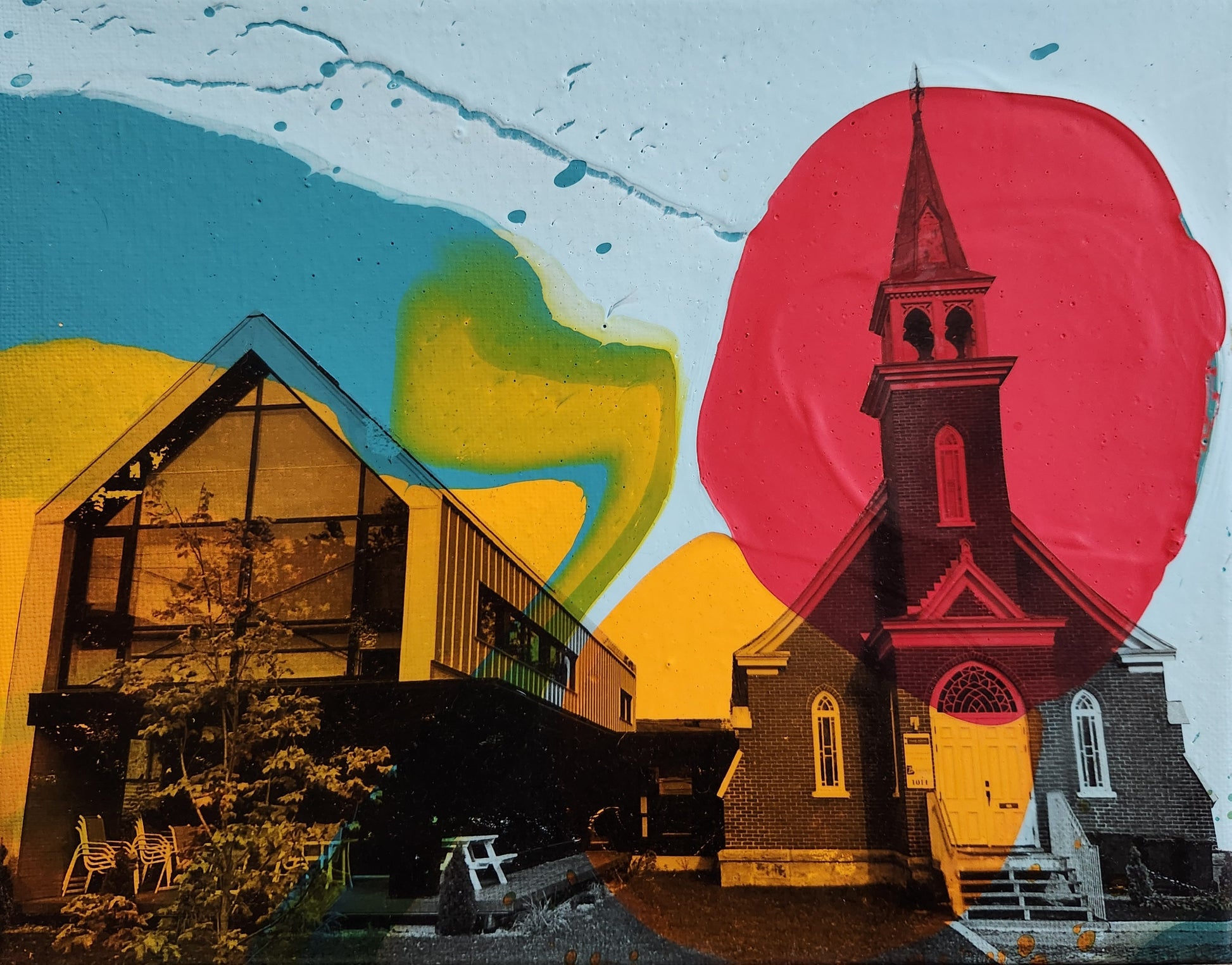 old new architecture painting